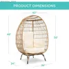 Tents and Shelters Wicker Egg Chair Oversized Indoor Outdoor Lounger for Patio Backyard Living Room W/ 4 Cushions Steel Frame 440lb Free Delivery L48