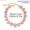 Hangende kettingen Salirkon luxe roze hartvormige strass ketting sleutelbeen ketting dames prachtige charm choker banket feest nek sieradenq0x9