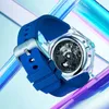 Orologi da polso trasparente case in resina orologio automatico Ultime orologio cinghia silicone sportivo Sport Black Strap Opco