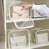 Opbergdozen Dustige zakken Duidelijke portemonnee Organisator voor kast PVC Transparante cosmetische tas Zipper -make -up.