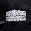 Clusterringe Pubang Fein Schmuck 925 Sterling Silber Sparkling Band Set erstellt Moissanite Diamond für Frauen Hochzeitsgeschenk Tropfen