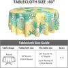 Table Cloth Round Tablecloth 60 Inch Pineapple Summer Tropical Fruit Clothes Rustic Blue Yellow Reusable Circle Cover For Party