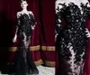 New Zuhair Murad Evening Dresses Long Sleeves Black Lace Sheer Mermaid Prom Dresses Party Gowns Long Special Occasion Dubai Arabic9716582