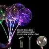 1020 Pcs LED Bobo Balloons Handle Luminous Transparent Helium Ballons with String Lights Party Birthday Wedding Festival Decor 240328