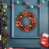 Decorative Flowers Christmas Easter Wreath Ring Pendant Home Window Door Hanging Decor Artificial Garland Xmas Ball Party Decoration 40cm