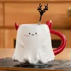 Kubki 500 ml Halloween diabel kubek słodki demon elf duch ceramiczny kubek z mieszającym rodem biuro herbata herbata dla dzieci