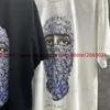 Men's T-Shirts IH NOM UH NIT PARIS Flower Rose Mask Printing T-Shirt For Men High Quality Oversize Casual Breathe T-Shirts Tops T240408