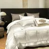 Bedding Sets White Gold Gold Silverjacquard King Size Conjunto Egyptia Cotton Toupet Capa Fronhas de lençóis da cama