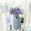 Dekorative Blumen 1 Bündel künstlicher Hortensie gefälschte Zweig Seiden Pfingstrose Plastikblume Vase Arrangement für Home Wedding Party Dekor Dekor