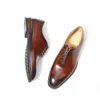 Buty męskie Goodyear ręcznie robione skórzane podeszwy włoski Oxford High-end męski sukienka biznesowa derby