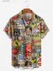 Mäns avslappnade skjortor aloha hawaian skjorta herr klubbfest stil kort ärm 3d tryckt strand sommartröja xl 5xl yq240408