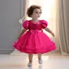 スパンコール大弓の女のドレスプリンセスイブニングガラガウンの子供の服のための1歳の誕生日パーティーウェディング240329