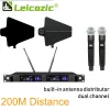 Microphones Leicozic QLX24D 200M True Diversity Wireless Microphone Buit In Antenna Spliter Distribution Bloster UA874 Stage Performance