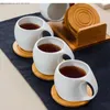 Mokken 200 ml keramische koffiekop huishouden Mok Creative Simple Hanging Cold Water Set Kitchen Restaurant Tea Bamboo Wood Stand