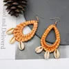 Ocean Style New Rattan Shell Earrings Female Cross-Border Earrings European and American Fashion Wholesale Foreign Trade Jewelry