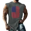 Men's T Shirts Summer Solid Color T-Shirts Simple Printed Sweat-absorbing Breathable Shoulder Expanding Sleeveless Vest Camisa Masculina
