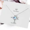 Pendant Necklaces 925 Sterling Silver Women Chain On The Neck Collarbone Necklace For Women Universe Star Moon Crystal Pendant Chain Jewelry240408