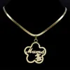 Pendant Necklaces Moms Letter Girl Flower Necklace Womens Stainless Steel Crystal Gold Family Love Necklace Jewelry Mothers Day N402S02240408