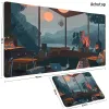 CPUs Cute Large Gaming Keyboard Mouse Pad Xl Green Botany Computer Gamer Tablet Pad Mousepad with Edge Locking Rubber Play Mice Mats