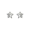 Orecchini per borchie 925 Sterling Silver Zircone Star for Women Girl Simple Hollow Out Design Gioielli Regali Gift Drop