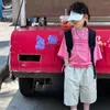 ズボン子供服の子供パンツ2024夏の韓国スタイルの男の子のソリッドカラーすべてマッチカーゴカジュアルショーツシンプル
