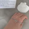 Fußkettchen Mode 925 Sterling Silber Herz Strsestone CZ Anhänger Doppelschicht Frauen Schmuck Sommerzirkon Fußkettenarmband