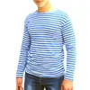 Russische Militär VDV Seeleute gestreiftes Hemd Langarm Ternyashka Baumwoll Polyeste Marine T-Shirt Blau Weiß Breton gestreift Top240402