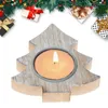 Titulares de vela Light Holder Farmhouse Rustic for Table Centerpiece Wooden Votive Tealight com estrela de cinco pontos e