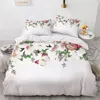 Set di biancheria da letto 3d semplici farfalle rosse letti bianca trapunta bianca doppia king size 203x230cm copripiumino set di copertura tessile