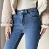 Jeans pour femmes 2024 Pantalon Harem à taille haute hiver