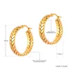 Pendientes de aros Jeemango 316L Cadena geométrica de acero inoxidable de acero inoxidable Simple de oro tensado para mujeres JE22095