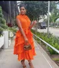 Zarif Afrikalı bayanlar pilili fırfırlı banliyö miyaki parti elbisesi yaz artı beden kadın uzun gündelik elbiseler