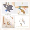 Baby Rattle Toy 012 Months Wooden Rocket Mobile born Music Box Set Bed Bell Hanging Toys Holder Bracket Infant Crib Gift 240408