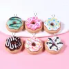 Charms 10pcs Lovely Colorful Bread Doughnut Kawaii Resin Floating Pendant Flatback For Earring DIY Jewelry Making Findings