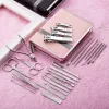 Kits 26pcs Clipper à ongles en acier inoxydable Cupile Cipiles Couteau pédicure pour pédicure pusteur fichiers de clous