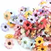 Decorative Flowers 100pcs Simulated Flower Daisy Artificial Fake Wedding Arch Arrangement Festival Party Holiday