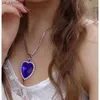 Anhänger Halsketten homemovieocean Herz Halsketten -Lovebluered Crystal Pendantwomens Hochzeit Schmuck Geschenke240408