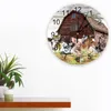 Orologi da parete Farm Barn Cow Pig Breve Design Silent Home Cafe Decor per cucina Arte Large 25 cm
