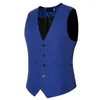 Gilet pour hommes Automne V-Neck Casual Mens Robe Veste sans manche