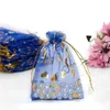 Geschenkwikkeling 100 van Paks/Lot Bronzings Organza Bag Sieraden Verpakking Beam Garen Net Organisator Huidige trouwfeest Gunsten Zakken