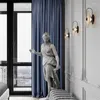 Lampe murale 25cm marbre clair rond nordique nordique minimaliste de lit de chevet de chambre à coucher étude salon arrière