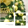 Dekorativa blommor 40/50 cm Julguldkrans Xmas Ball Garland främre dörr Navidad hängande vindprydnad år hemvägg rum