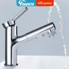 Rubinetti del lavandino da bagno bakicth tira fuori bacino risciacquo spruzzatore di spruzzatore spazzolatura a 3 rubinetti del mixer in modalità batidora fredda