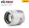 Аксессуары Viltrox 56 мм F1.4 SIER Sier Black Lens XF APSC Автофокусный портретный объектив, подходящий для Fuji x Mount Camera XPRO3 XT4 XT20