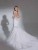 Robes de mariée de sirène princesse sexy épaule sans arrière appliques en dentelle robes nuptiales Robe de train de balayage sur mesure