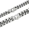 Designerkette Hip Hop Edelstahl Halskette Titanium Stahl Schmuck verschlüsselt Gussschnalle Stahl Farbe Kubanische Kette Herren Halskette