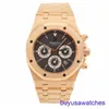 AP Sports Wristwatch Royal Oak Black Plate 18K Rose Gold Automatic Mécanical Mens Watch 25960OR.OO.1185OR.03