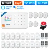 Комплекты kerui W181 Smart Home Kit Wi -Fi GSM System System Tuya Smart Support Alexa Destor Detector Wired Siren