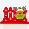 Party Decoration 2024 Christmas Business Card Holder Creative Wooden Box Fence Decora