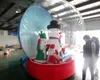 Bonne qualité 4m dia belle globe de neige en PVC gonflable avec bonhomme de neige Santa Claus pour publicité Booth Booth Clear Christmas Decoration Yard
